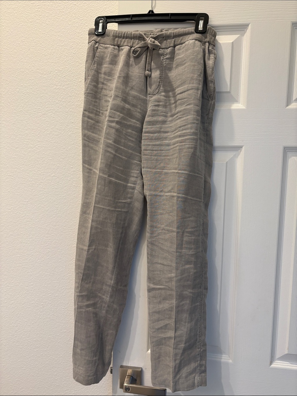 James Perse Size 1 Drawstring Linen Pants NWOT. Straight leg.   Very classy
